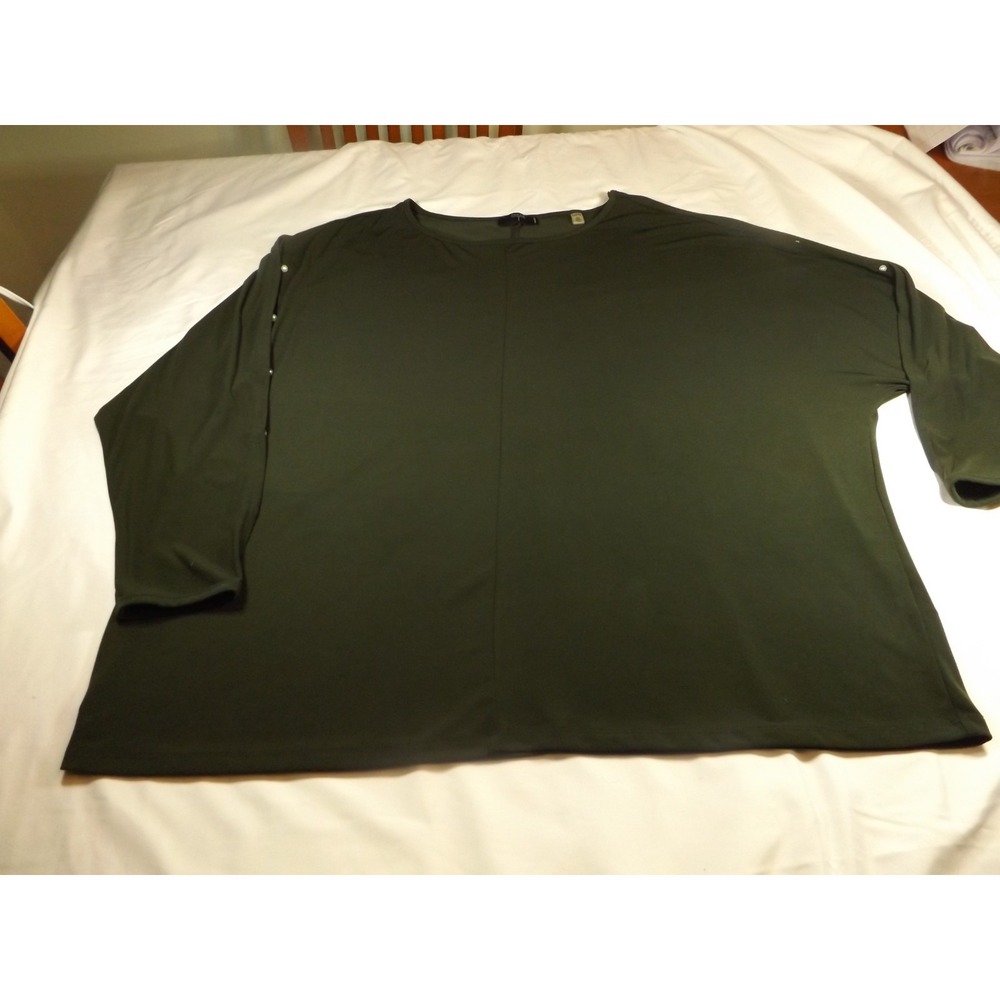 Tahari Womens Dark Green Blouse Size 2XL